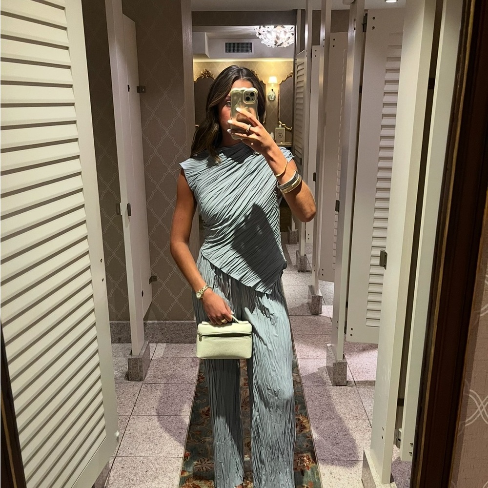 Zara Grey Plisee pleated set
